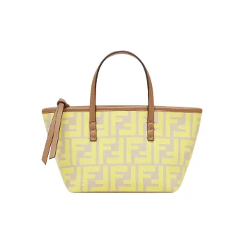 FENDI Jacquard Fabric Handbag Shoulder Bag Crossbody Bag Mini Women's Yellow