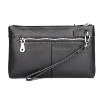 DOSRFINI Cow Leather Men's Handheld Bag Men's Black
