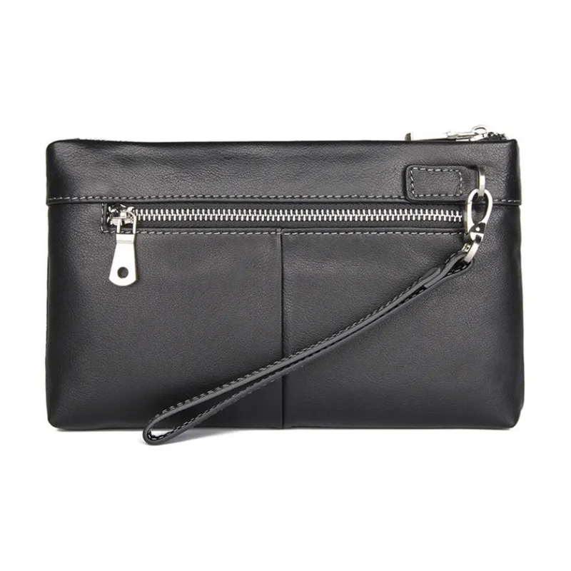 DOSRFINI Cow Leather Men's Handheld Bag Men's Black-0