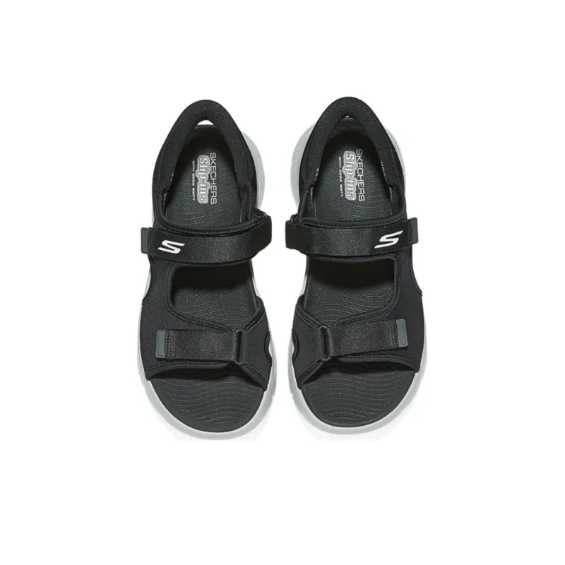 Skechers Go Walk Fle One Strap Sandals Men's Black Gray-3
