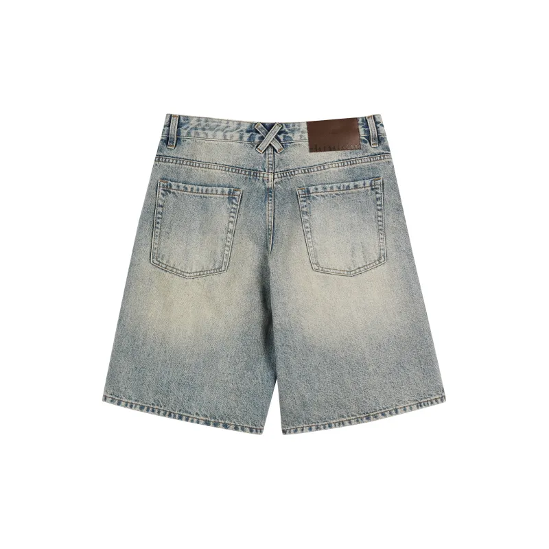 CHINISM Denim Shorts Unisex Washed Blue-1