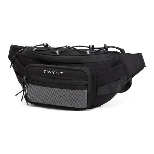 TINYAT Polyester Fanny Pack Small Size Men's Black/Khaki