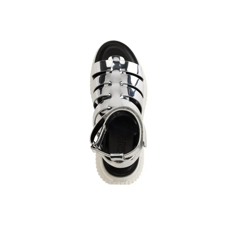 DKNY Beach Sandals 5cm Women's Silver-4