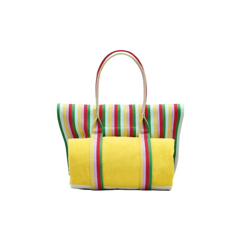 MARC JACOBS The Woven Stripe Beach Tote Bag-4