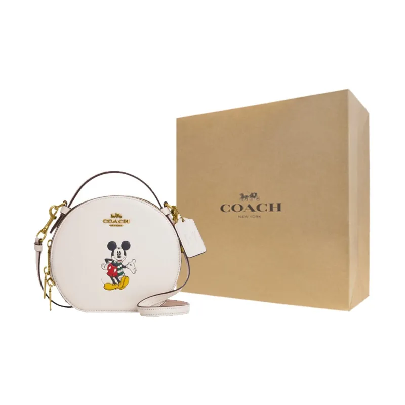 COACH Collaboration Canteen Cow Leather Handbag, Shoulder Bag, Crossbody Bag Trumpets Women's Milk White-6