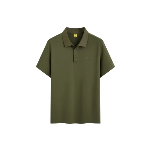 Jeep Polo Shirts Men Cotton Green