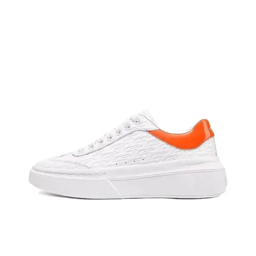 Skechers Court Classics Skateboard Shoes Women's Low-Top White/Orange