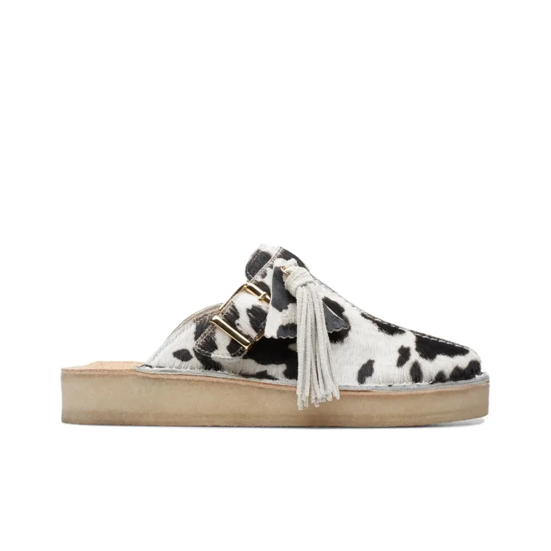 Clarks Closed Toe Slippers Women's Black White-1