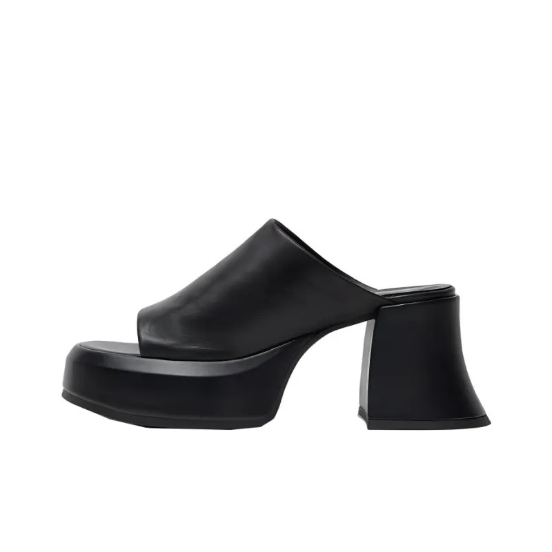MIISTA Slide Slippers 8cm Women's Black-0