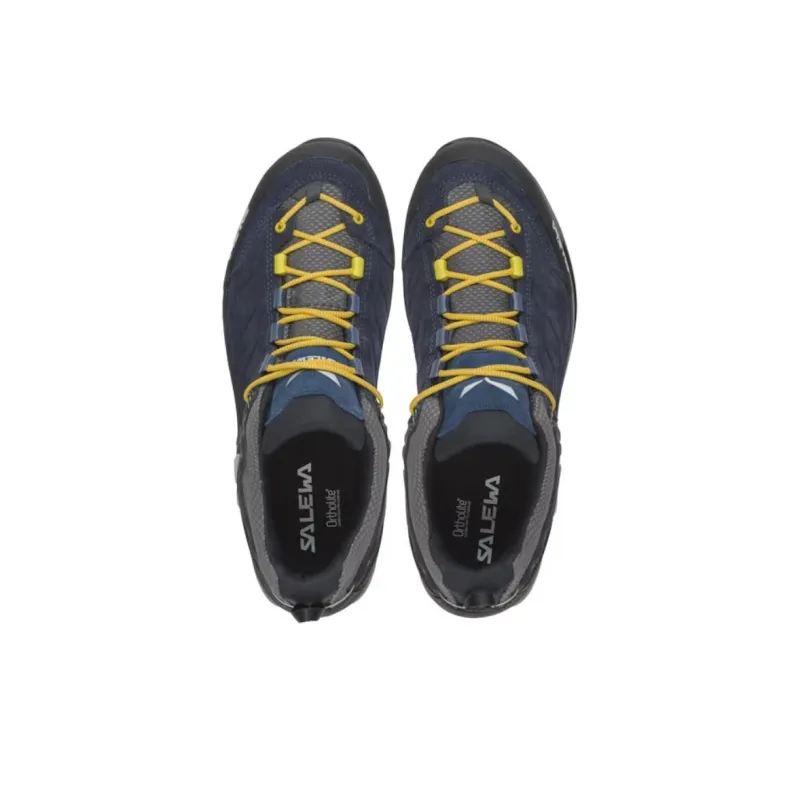 SALEWA Cushioning, Slip Resistant, Abrasion Resistant, Waterproof Low Top Hiking Shoes Men's Black Blue Yellow-2