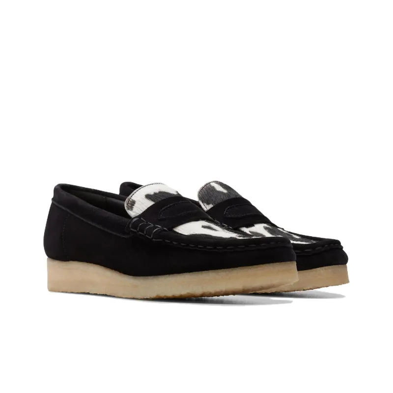 Clarks Wallabee Loafers Women's Black-2