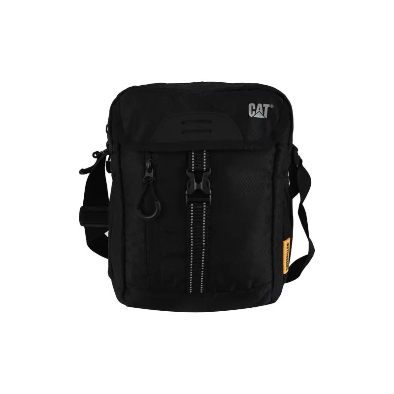 CAT Polyester Messenger Shoulder Bag, Crossbody Bag Medium Size Unisex Black-0