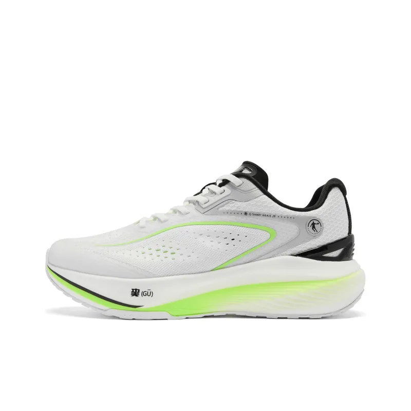 QIAODAN Shadow 1.0 Running Shoes Men Low Top Jordan White/Flying Shadow Green-0