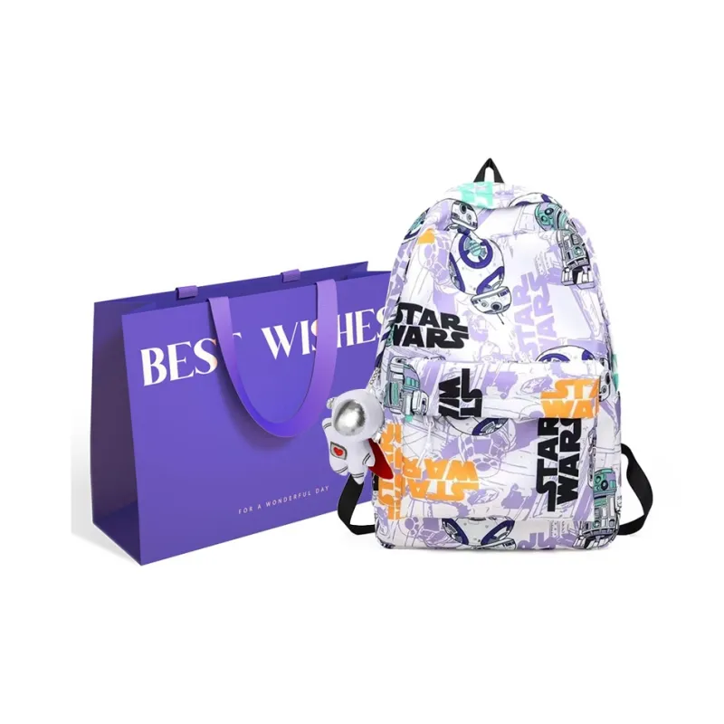 KAKAXI Nylon Backpack Unisex Black/Blue & White/Orange & White-36