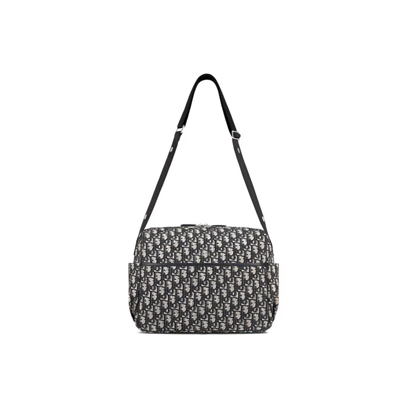 DIOR Canvas Toiletry Bag, Shoulder Bag, Crossbody Bag Unisex Blue-3