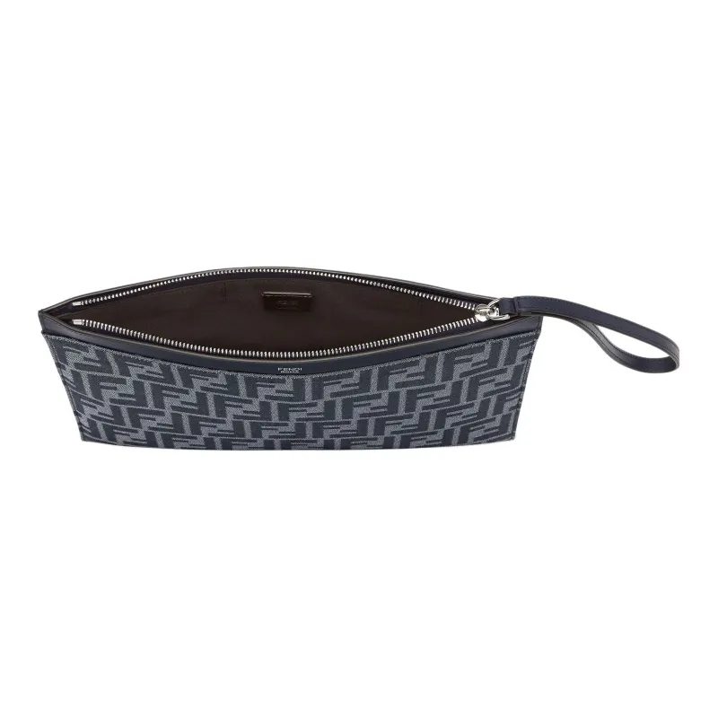 FENDI Cotton With Polyester Clutch Medium Size Men's Blue-2