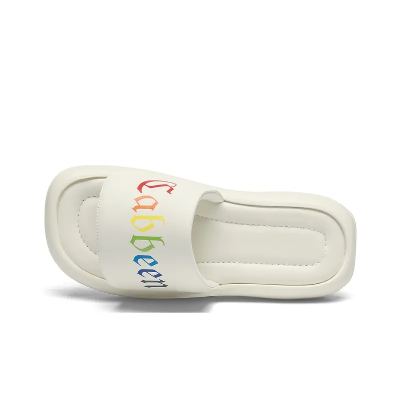 Cabbeen EVA Cut-Out Quiet Slip-Resistant Slide Slippers Men's White-3