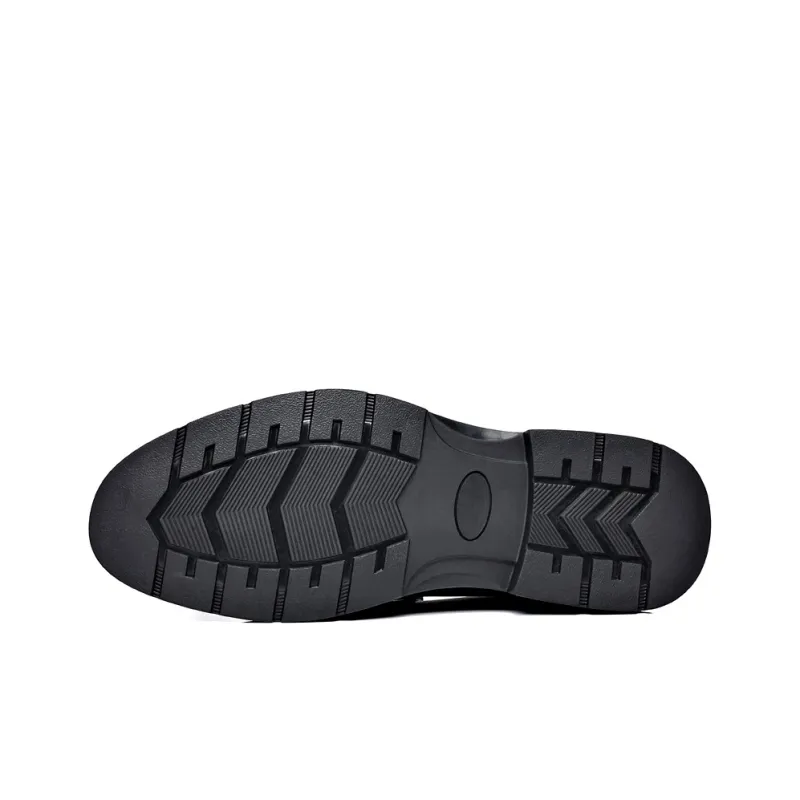 XIAOTOULANG Dress Shoes Men Low Top Black/Brown-4
