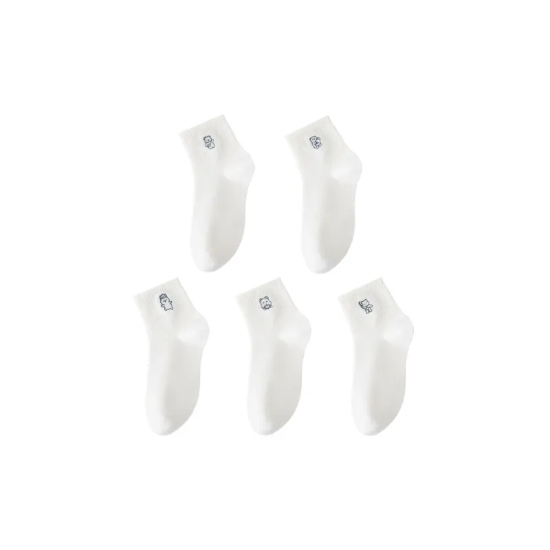 Ordifen Ankle Socks Women's 5 Pack White-0