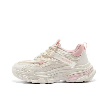 Warrior Durable Breathable Low Top Chunky Sneakers Women's Beige Pink