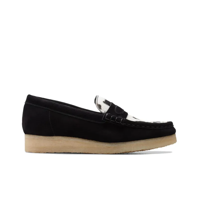 Clarks Wallabee Loafers Women's Black-1