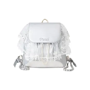 Puui PU Backpack Regular Women's White/Silver