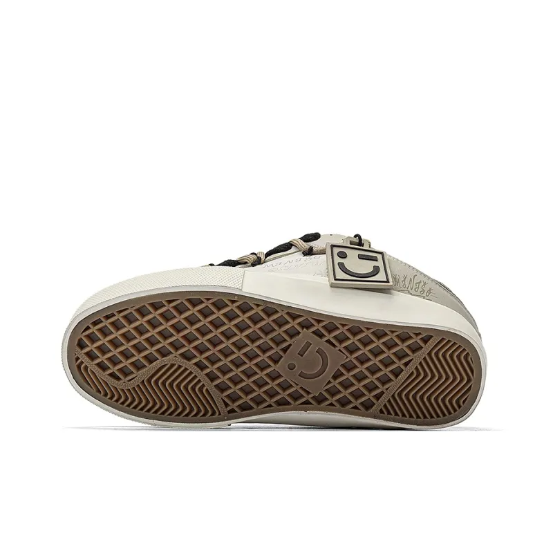 MINISO Low Top Skateboard Shoes Unisex Beige Brown-6