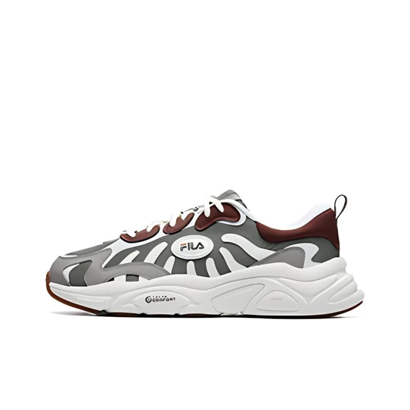 FILA Keppler Cushioning Anti Slip And Wear Resistant Low Top Casual Shoes Men's Gray Brown-0