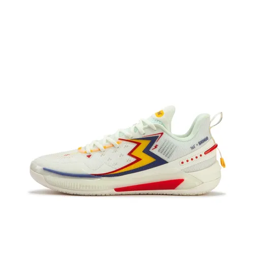 361° BIG3 5.0 Quick Basketball Shoes Unisex Low-Top Feather White+Vintage Yellow