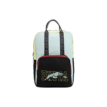 PUMA Fabric Backpack Unisex Black/Light Blue/Light Yellow