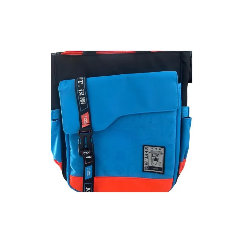 KAKAXI Microfiber Leather Backpack Regular Men's Navy Blue/Blush Pink-2