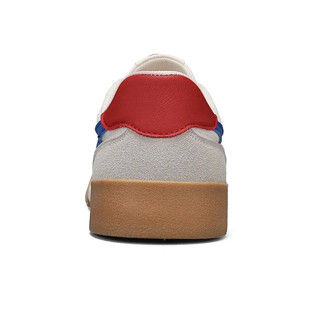 Warrior Lightweight Wear Resistant And Slip Resistant Low Top Skateboard Shoes Unisex Beige Blue Red-4