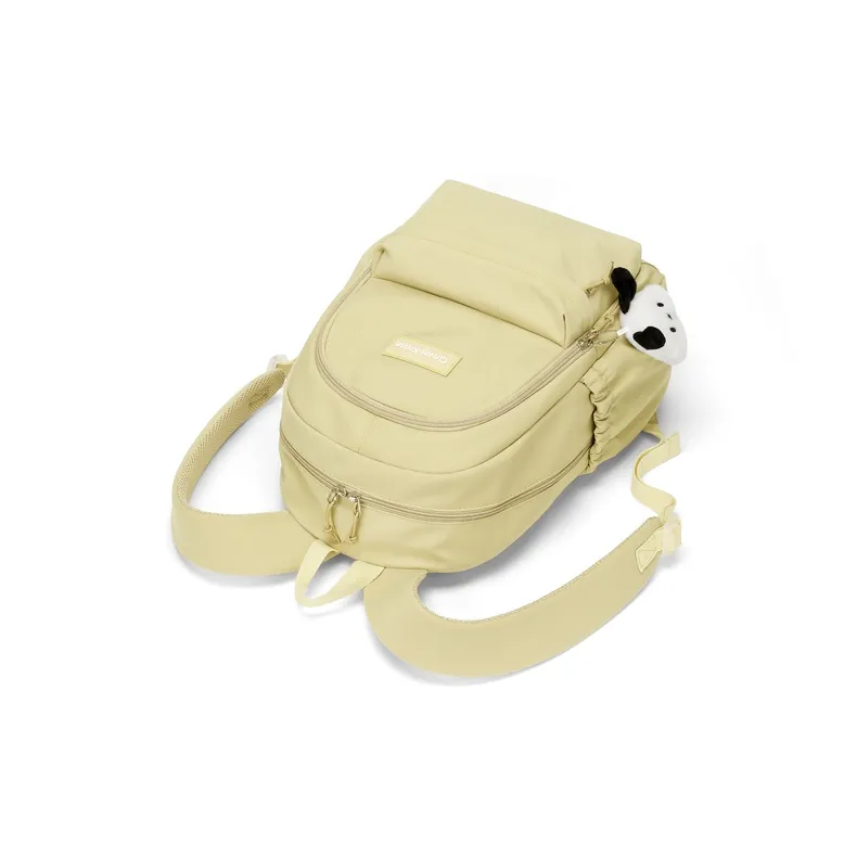 Simvay Clos Fabric Backpack Backpack Hiking Bag Large Size Women's Custard-4