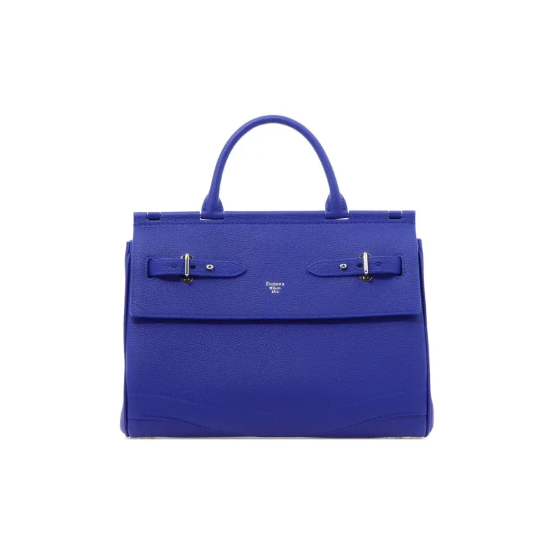 Fontana Milano 1915 Togo Leather Handbag Women's Blue-0