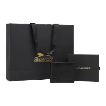 Slazenger Top Grain Calfskin Genuine Leather Wallet Regular Men's Black