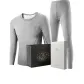 Crew Neck Clothing Sets (Light Heather Gray) Wool Thermal/Silk-Like/Thickened and Fleece-Lined