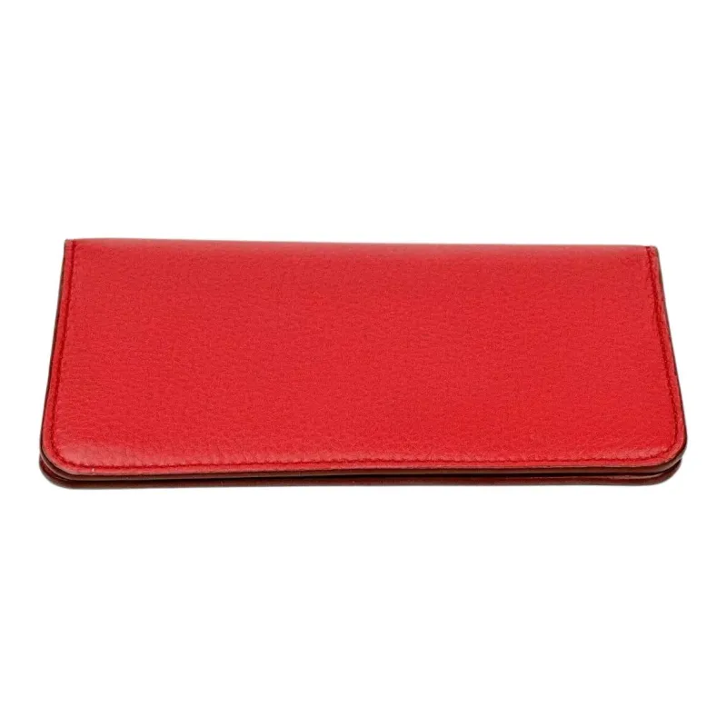 Burberry Leather Wallet Women's Red-1