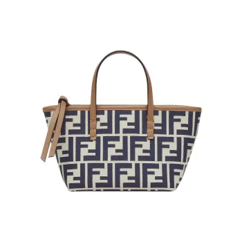 FENDI FF Calfskin Tote Bag, Shopping Bag, Shoulder Bag, Crossbody Bag Mini Women's Blue