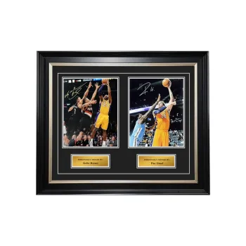 Three For Gasso Signed Photo Piece Double Combination Framed With Certificate