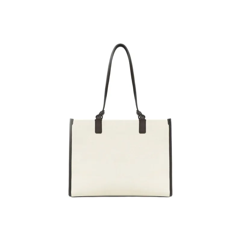 SMILE FOCUS PU Tote Bag Shopping Bag Handbag Shoulder Bag Large Size Women's Camel With Brown-4