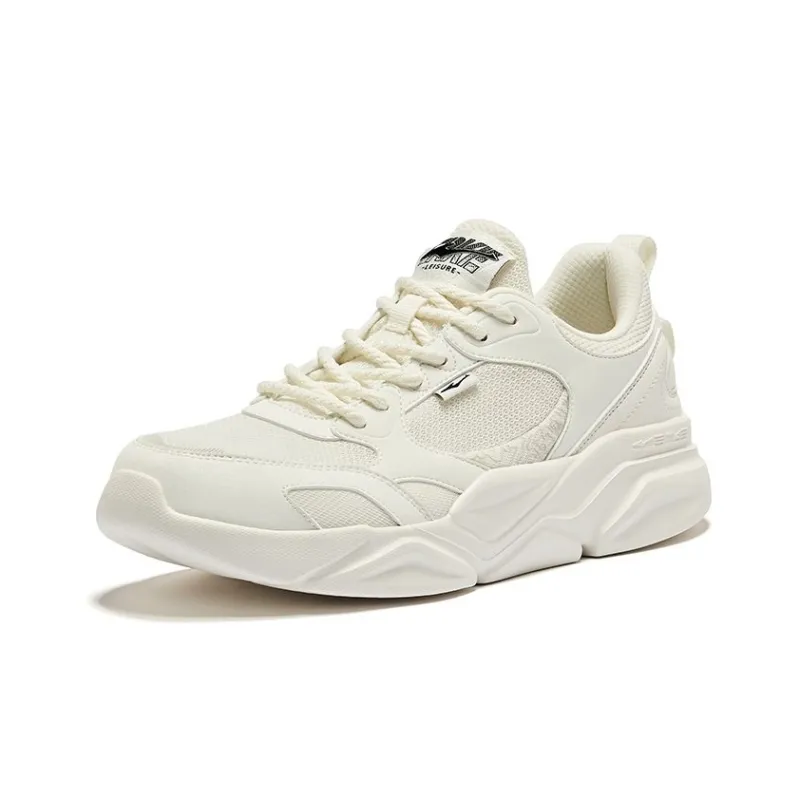Erke Faint Moon Abrasion Resistant Breathable Low Top Casual Shoes Men's Microcrystal White-2