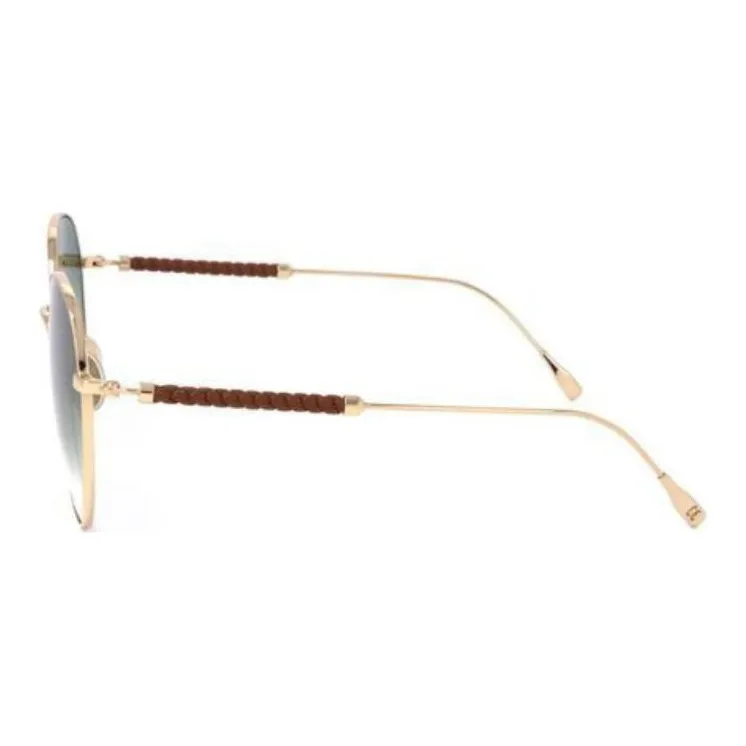 TOD'S Metal Irregular Shape Sunglasses Women's Gold-2
