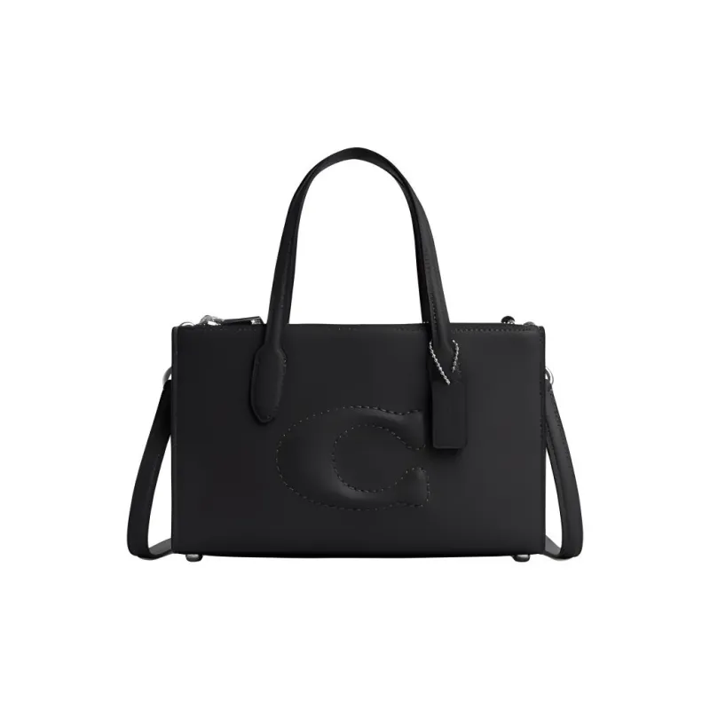 COACH Premium Calfskin Shoulder Bag Crossbody Bag Handbag Medium Size Women's Black-0