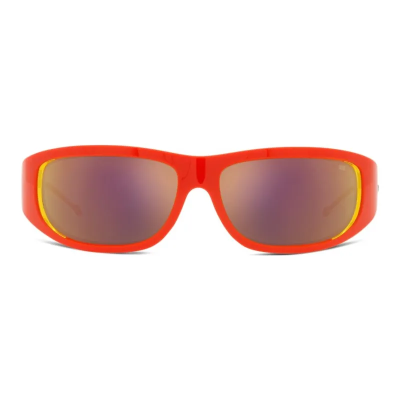 DIESEL Metal Plastic Irregular Shape Sunglasses Men's Orange-0
