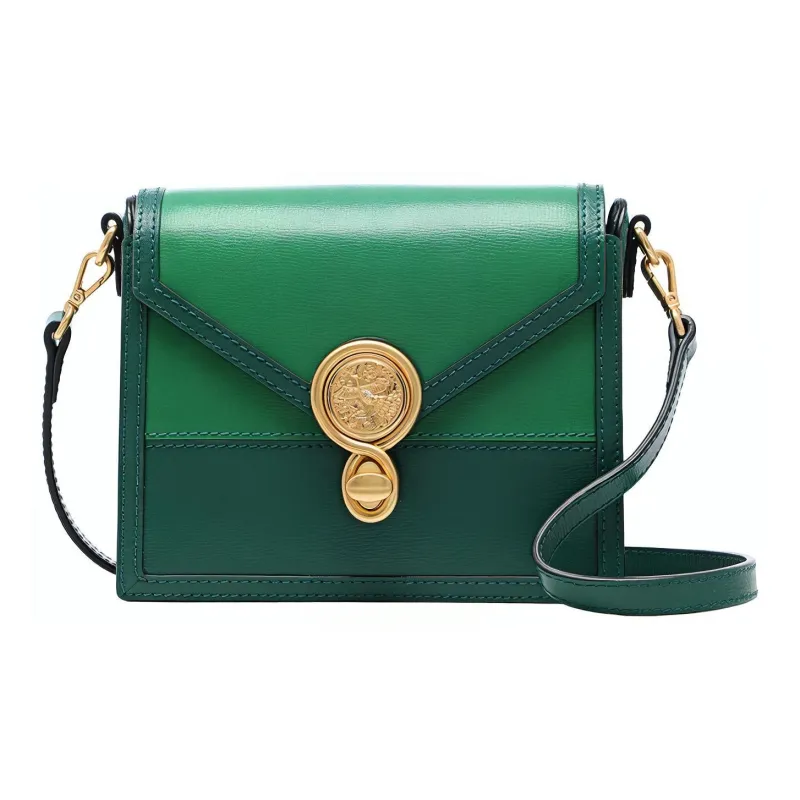 FION Cow Leather Shoulder Bag, Crossbody Bag Regular Women's Black/White, Dark Green/Green-3