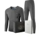 Crew Neck Clothing Sets (Dark Heather Gray) Wool Thermal/Silk-Like/Thickened and Fleece-Lined