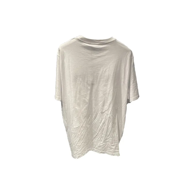 VERSACE Letter Logo Embroidery Crew Neck Pullover Straight Fit Short Sleeved T Shirt Men's White-1