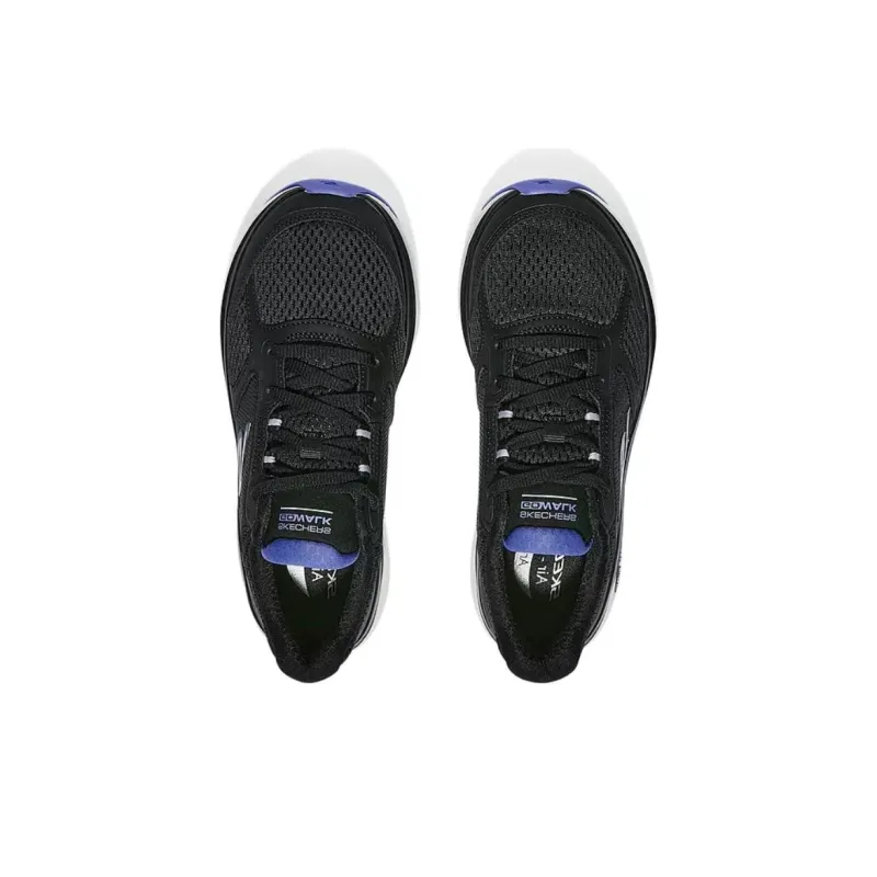 Skechers Cushioning Breathable Coverage Rebound Low Top Casual Running Shoes Women's Black Purple-4