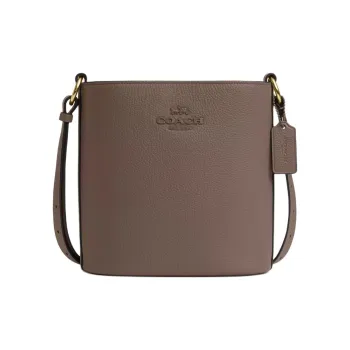 COACH Pebbled Leather Bucket Bags Crossbody Bag, Shoulder Bag Trumpets Women's Dark Limestone Brown