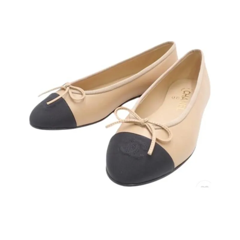 CHANEL Casual Single Shoes Women's Beige-2